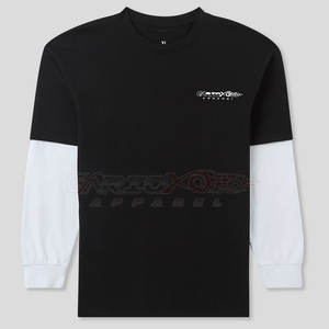 Couches Look t-shirt hommes Double manches longues à la mode 100% coton haut Streetwear hommes Double manches longues t-shirt - Product Image 2