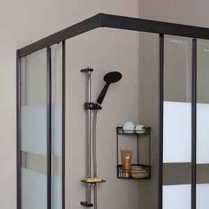 Cabina de Ducha Rectangular Negra de 70x100 con Paredes Impresas con Diseño de Cielo, Conjuntos de Baño - Product Image 4