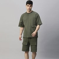 Ensemble T-shirt et short unisexe d'été léger, respirant, écologique, à séchage rapide, imprimé, pour la gym et le fitness, avec poches - Logo personnalisé 100%