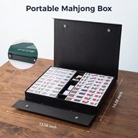 Jeu de tuiles de mahjong américain, tuiles en mélamine de 1,4 pouces, 146 pièces, jeu pour 4 joueurs avec design transparent en cristal et étui portable