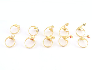 Explosivos estilo las mujeres anillo de naranja natural azúcar druzy chapado en oro anillo doble ajustable piedra hecho a mano, anillo para regalo - Product Image 6