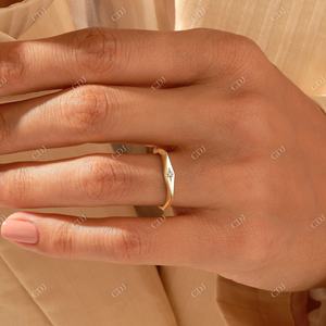 Popular Luxury 14k Solid Gold Signet Wedding <b>Band</b> Minimalist Dainty <b>Ring</b> Customized Wedding <b>Band</b> Gold Plated Proposal <b>Ring</b> <b>Band</b> - Product Image 5