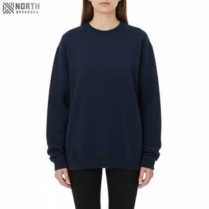 Nueva moda 100% algodón Drop-shoulder Heavyweight Vintage Oversize alta calidad comodidad cuello redondo invierno mujer sudadera algodón - Product Image 5