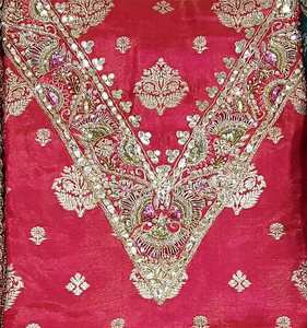 Costumes traditionnels indiens en soie brodés à la main, non cousus, de style moderne pour femmes, pour les fêtes, style avant-gardiste - Product Image 2