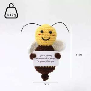 Wholesale Handmade Woven Soft Animal Cartoon <b>Bee</b> Plush Art Craft Custom Textile Honeybee Emotional Support Decorative - Product Image 3