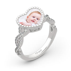 Bague photo réglable en argent sterling plaqué or rose Jeulia Endless Love - Product Image 4