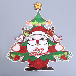 Ensemble d'autocollants 3D de Noël Père Noël pour la décoration des vitrines et des murs - Product Image 1