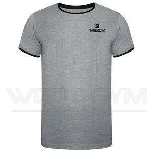 T-shirt pour homme à séchage rapide avec logo personnalisé, motif uni, nouvelle arrivée, coton et polyester, vêtements de sport décontractés - Product Image 3