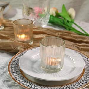 Clear <b>Glass</b> <b>Tea</b> <b>Lights</b> Candle <b>holder</b> Centerpiece Tealight Candle <b>Holder</b> Weddings Home Decor Special Occasions Wholesale Supply - Product Image 4