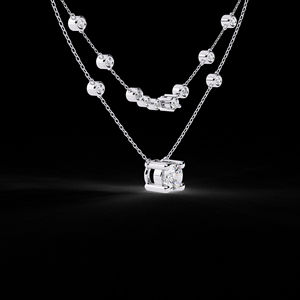 สร้อยคอ CVD ประดับเพชร14K วินเทจ HT Link สายโซ่ HPHT Link สร้อยคอสไตล์คลาสสิกของขวัญเครื่องประดับสำหรับผู้หญิง - Product Image 3