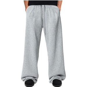 OEM Wholesale Custom Logo Baggy Straight Leg Jogger <b>Pants</b> for Men Breathable Polyester Sweatpants Pockets Casual Mid Gym Workout - Product Image 2