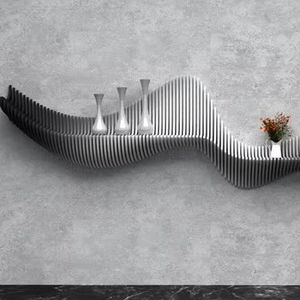 Parametric Wavy Design 56 Shelf Wooden Wall Decor Art Deco CNC Digital <b>Files</b> Precise Wood Cutting Crafting for Birthday Hanging - Product Image 4