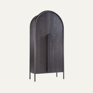 Armoire en bois massif de mindi noir, fabriquée à la main, pour salon, chambre à coucher et hôtel modernes - Product Image 2