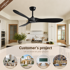Ventilador de Techo Negro de 42 Pulgadas con 3 Aspas, Sin Luz, con Control Remoto, Motor DC Reversible Silencioso para Dormitorio y Sala de Estar - Product Image 3