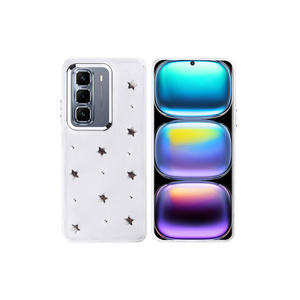 Étui transparent brillant de luxe pour Infinix Hot 50 Pro Plus 4G, coque arrière en TPU silicone antichoc avec design airbag, électroplaqué - Product Image 2