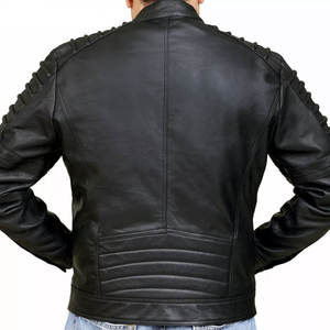 Chaqueta de Motociclista de Cuero para Hombre de Alta Calidad con Logotipo Frontal en Tela de Lona Personalizable, Impermeable y Transpirable - Product Image 2