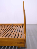 Lit avec pied de lit intégré, taille King Size, cadre de lit en bois luxueux, fait main, dessus en bois massif, mobilier de chambre à coucher haut de gamme sculpté à la main