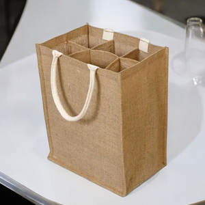 Mini sacs de bouteille de vin avec logo personnalisé de haute qualité Accessoire de bouteille de vin biologique Emballage en toile de jute Sacs à provisions indiens - Product Image 6