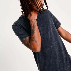 T-shirt pour homme en coton 100% délavé à l'acide surdimensionné - Product Image 4