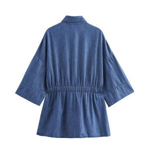 <b>Women</b> Pants Sets Denim Flared <b>Trousers</b> Fashion O Neck Coats Long Sleeve Zipper Casual Female Pants Suits Denim Streetwear Sets - Product Image 2