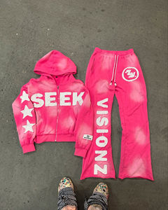 Survêtement personnalisé pour hommes Baggy Sweatsuits 100% coton à capuche Hommes Joggers Suit Pantalon de survêtement évasé et ensemble de sweat à capuche - Product Image 1