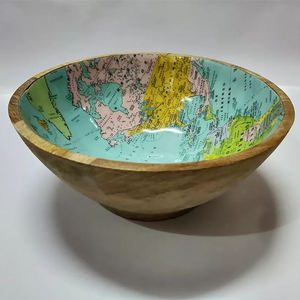 Vente chaude 2024 Multi Design Émail Imprimé et Différentes Tailles Acacia Saladier Décoratif À La Main Conception En Gros Saladier - Product Image 4