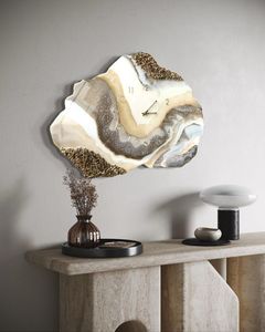 ES RELOJ DE PARED DE RESINA CON Reloj de pared de diseño artístico hecho a mano único Arte de resina de La India - Product Image 1