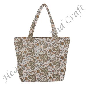 2025 saison nouvelle main bloc impression toile fourre-tout Extra Large femmes épaule matelassé sac pour à la mode décontracté voyage sac fourre-tout - Product Image 2