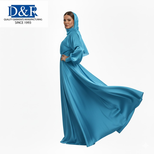 Meilleures ventes Robe élégante pour femmes grandes tailles Manches longues Tissu en soie Vêtements islamiques Fournisseur OEM malaisien - Product Image 2