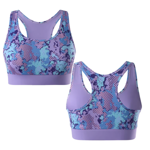 Soutien-gorge de sport personnalisé pour femmes grandes tailles, à maintien élevé, avec empiècements en maille, dos nageur, fermeture à crochets, bonnets fixes, ajouré, pour Pilates, course à pied, yoga, séchage rapide - Product Image 1