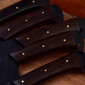 ชุดเครื่องครัวสเตนเลสสตีล 5 ชิ้น ทำมือ เป็นมิตรกับสิ่งแวดล้อม ด้ามจับไม้ตรง ใช้ได้ทั้งมือซ้ายและขวา เคลือบสีดำด้วยเทคนิคพาวเดอร์โค้ท - Product Image 3