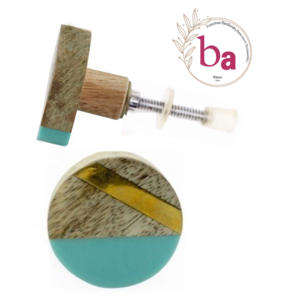 Tiradores y tiradores de armario de puerta de cajón de latón de resina redonda tricolor modernos para uso en cocina, dormitorio y baño - Product Image 1