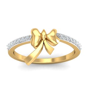 Unisex 18K Gold Plated Brass Fashionable <b>Ring</b> Cute Bowknot Design Square Cut Zircon Inlaid Gemstone Certified New Trendy Party - Product Image 4