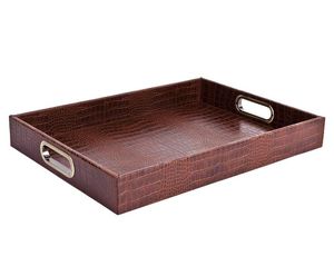 Vente en gros de plateau de rangement en cuir marron boîte de rangement de bureau bijoux en cuir européen cosmétiques plateau de rangement de clés - Product Image 2