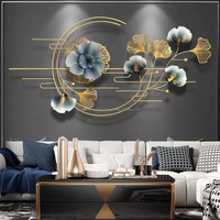Design créatif de luxe Art salon feuilles d'or décoration murale en fer forgé décorations murales pour la maison