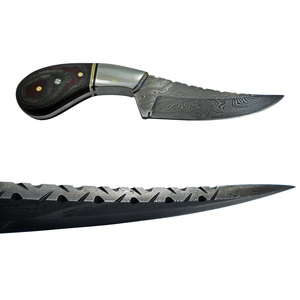 Couteau de chasse Damas à lame fixe fait à la main sur mesure/vente directe d'usine couteaux de chasse pour une utilisation en extérieur - Product Image 5