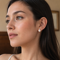 Boucles d'oreilles clous en moissanite 0,5 ct couleur D VVS1 3EX, perle naturelle, collection de perles classiques et élégantes en argent S925, bijoux en gros