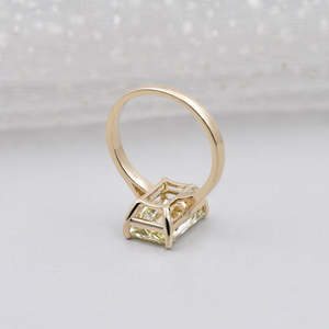 IGI Certified Radiant Cut Fancy Yellow <b>Diamond</b> <b>Ring</b> Engagement 4 Prong Solitaire <b>Ring</b> - Product Image 5