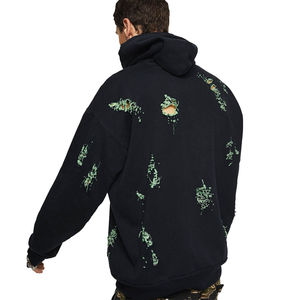 Recién llegado, sudaderas con capucha desgastadas para hombre, tela cómoda de secado rápido, estilo callejero, teñido liso para invierno - Product Image 5