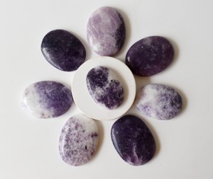 Wholesale Lepidolite Crystal <b>Worry</b> Stones Natural Agate Polished Thumb <b>stone</b> For Meditation Decoration - Product Image 4