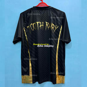 Usine de vêtements OEM prix de gros hommes col rond élégant surdimensionné 100% t-shirts avec impression de feuille d'or chemises de sport - Product Image 6