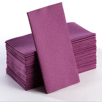 Serviettes jetables modernes de luxe aspect lin violet, biodégradables, en papier alimentaire Airlaid, 16x16 pouces, pour fêtes et événements