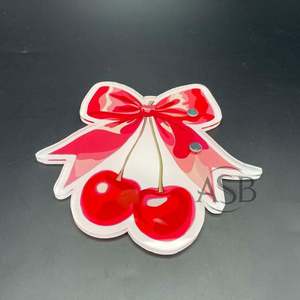 Outil de cils de beauté avec impression de logo personnalisé arc en cerisier personnalisable tuile acrylique en forme de cerise Service OEM vente en gros - Product Image 5