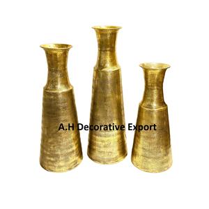 Jarrón de suelo de Metal niquelado, Juego de 3 macetas de exhibición de flores de boda de plata decorativas para el hogar, venta directa - Product Image 2