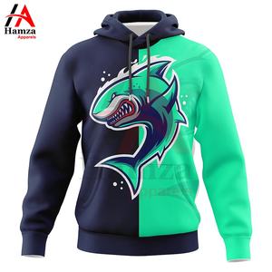 Sudadera con capucha elegante con diseño de tiburón y bloque de color para hombre, mezcla de algodón, 280 GSM, ajuste clásico, capucha con cordón, ropa informal, sudaderas con capucha - Product Image 4