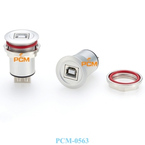 Adaptateur USB B vers un port de montage sur panneau encastré connecteur rond en aluminium USB 2.0 convertisseur femelle à femelle pour <span class=keywords><strong>câble</strong></span> de données - Product Image 1
