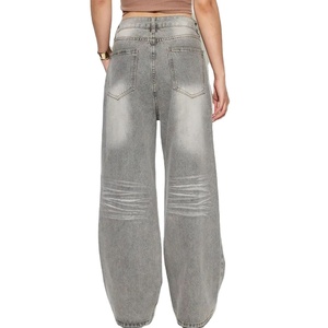 Pantalones Vaqueros Transpirables para Mujer, Estilo Cargo Cómodo, con Múltiples Bolsillos, de Mezclilla de Algodón, Largos, para Damas, OEM - Product Image 4