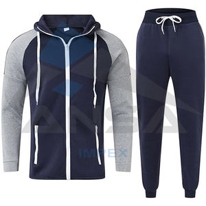 Wholesale <b>Men</b> Winter Solid 2-Piece Track Sweatsuits Hoodie Sweatpants Set Comfortable Athletic Jogging Fleece - Product Image 3