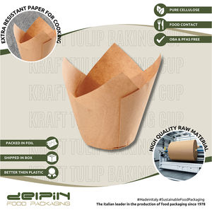 Papel desechable a prueba de grasa personalizable hecho en Italia, taza para hornear de tulipán Kraft, revestimientos para magdalenas, envoltorios de diferentes tamaños - Product Image 3