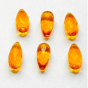 Fournisseur de cristal en gros Quartz citrine jaune à facettes larme Olive Briolette perles pour sertissage de bijoux pierre en vrac - Product Image 1